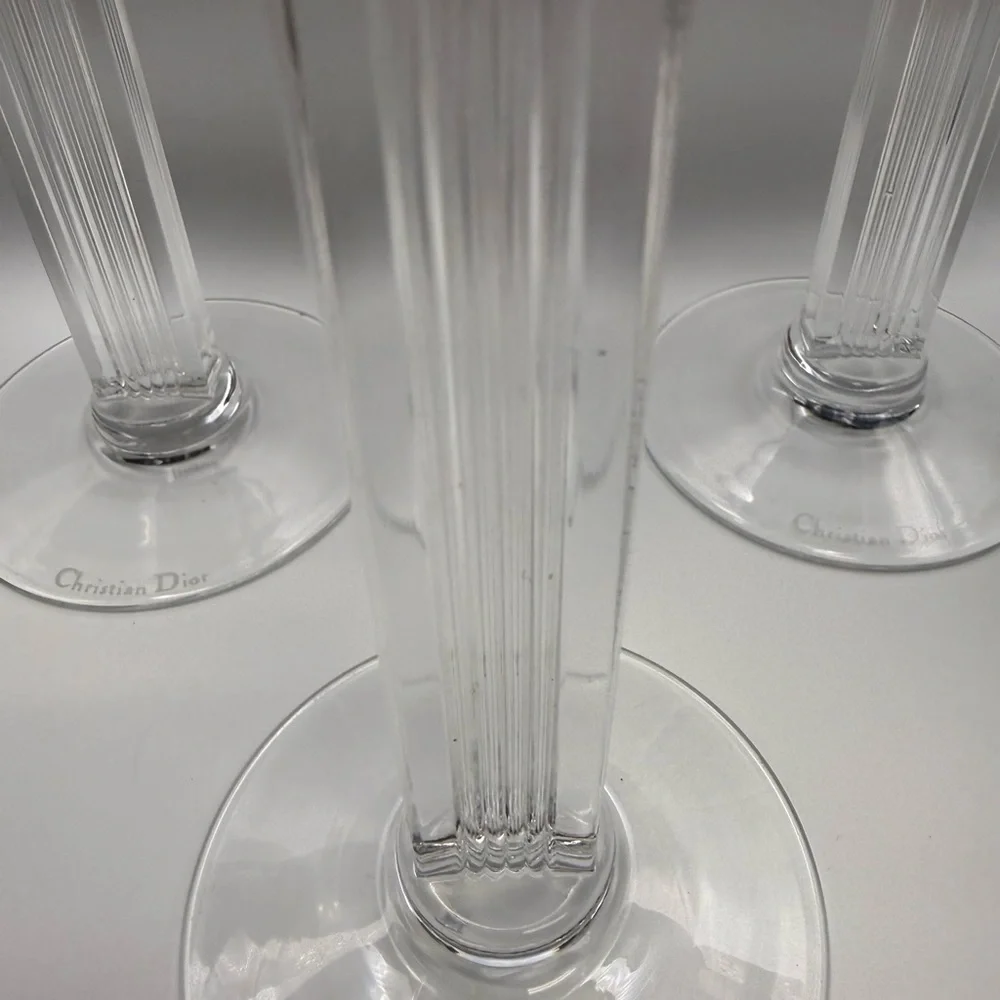 6 Vintage Christian Dior Ebony Gold Wine Crystal Stemware Japan